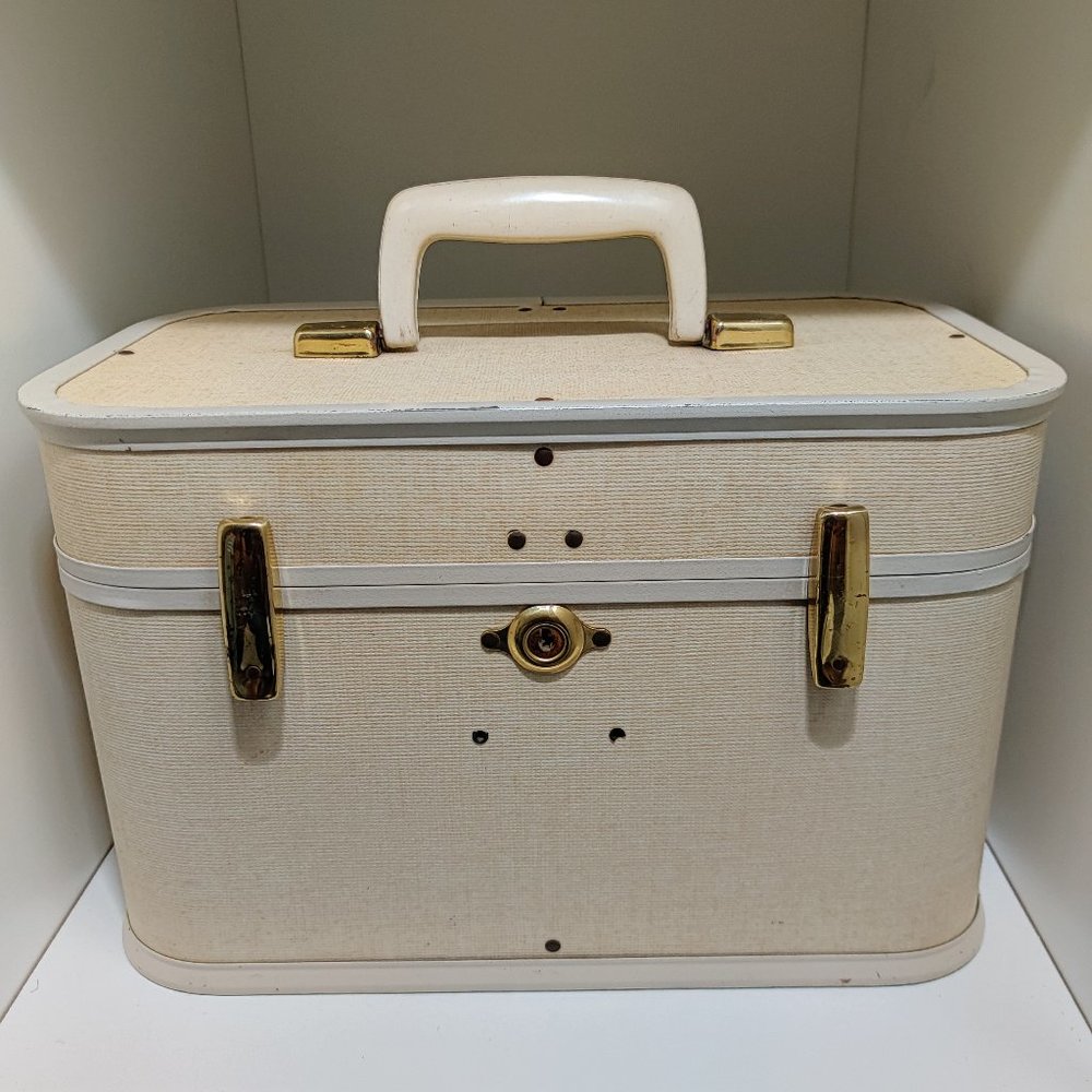 Beige Vanity Travel Organizer Bag - Makeup Case